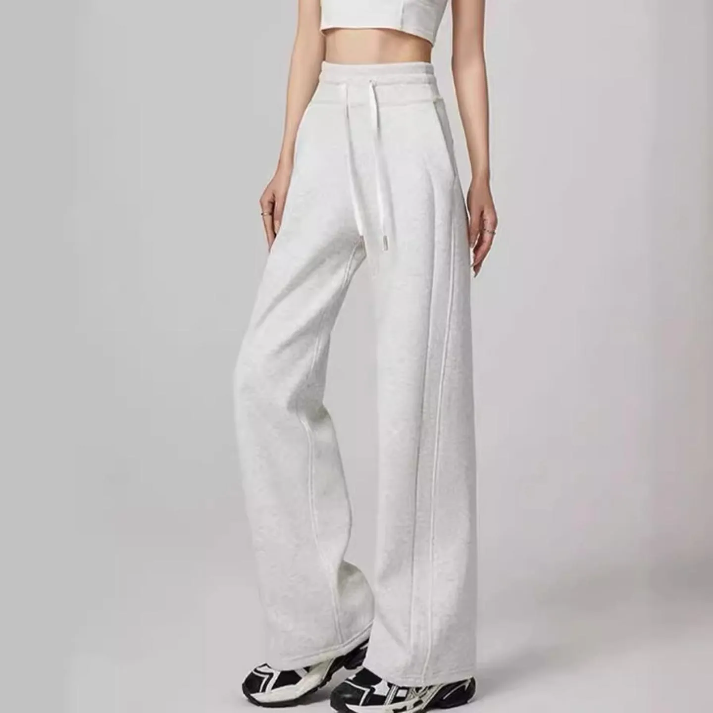 Designer pants women wide leg pants oversize womens clothing straight leg pants high waisted slimming casual luxurious floor length tall pants S 2XL