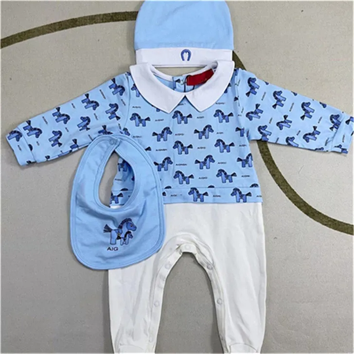 Combinaison de naissance à naissance bébé fille bébé boy-garçon marque marque nouveau-né ensemble de vêtements alphabet combinaison saut