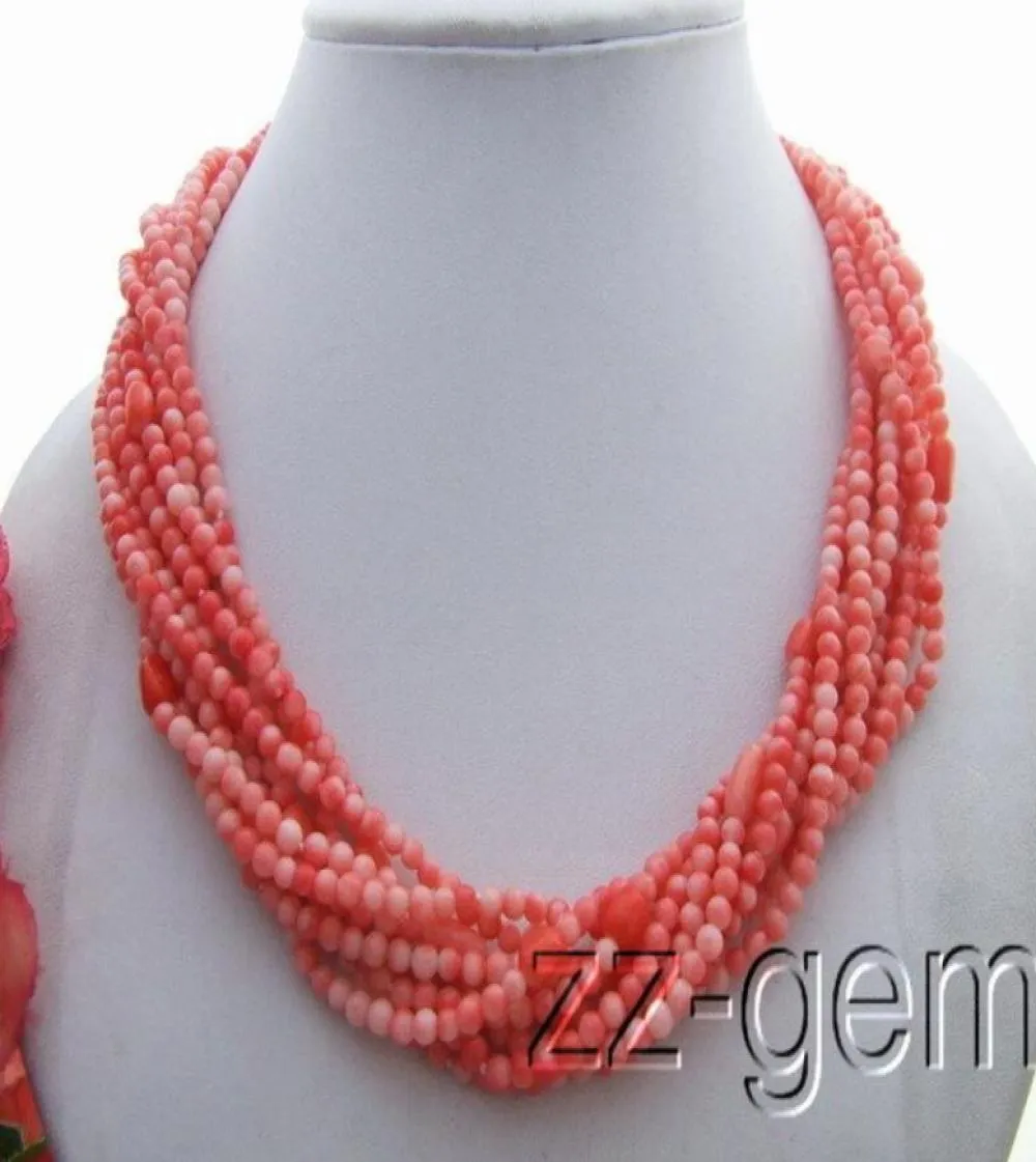 9Strds Pink Coral Collar012345678910111213145610750