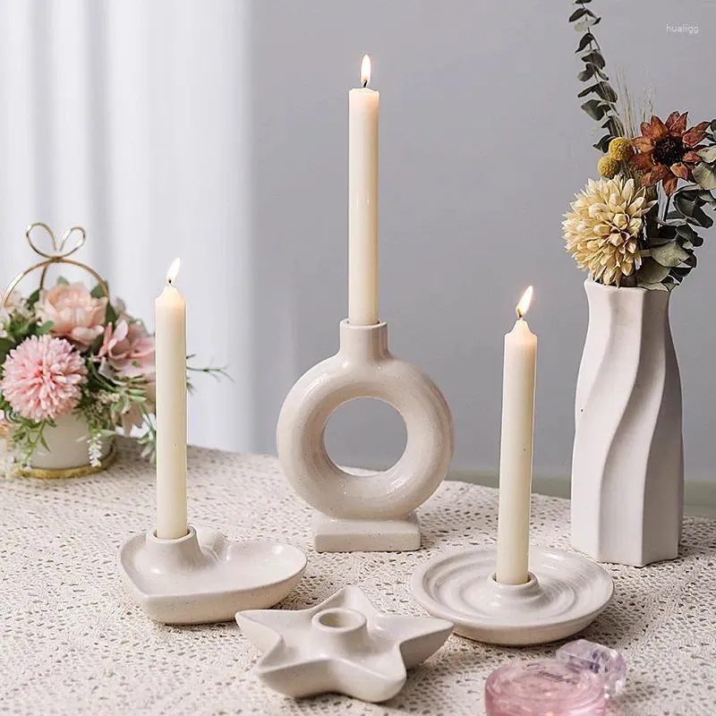 Candlers Nordic Ceramic Starfish Candlestick Prop Support pour Holder Ins Home Chambre Interior Tabletop Decor Ornement Accessoires