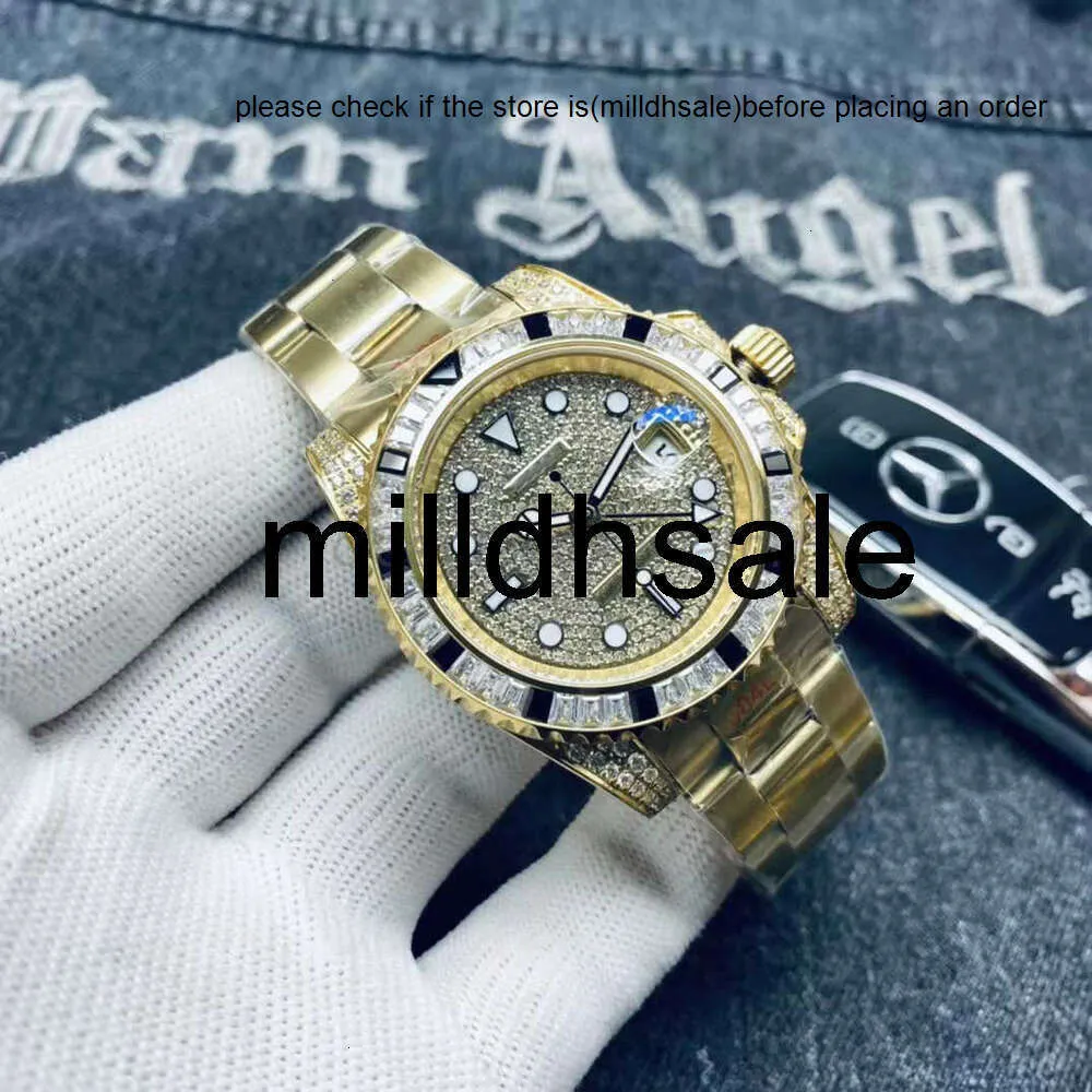 Reloj Relojmujer Relgio Uxury Watch Date Hight Quality Luxury Ceramic Rotating Bezel R Luminous O Wrist Watches L 40mm13mm E 904L X Diamond Automatisk vattentät is