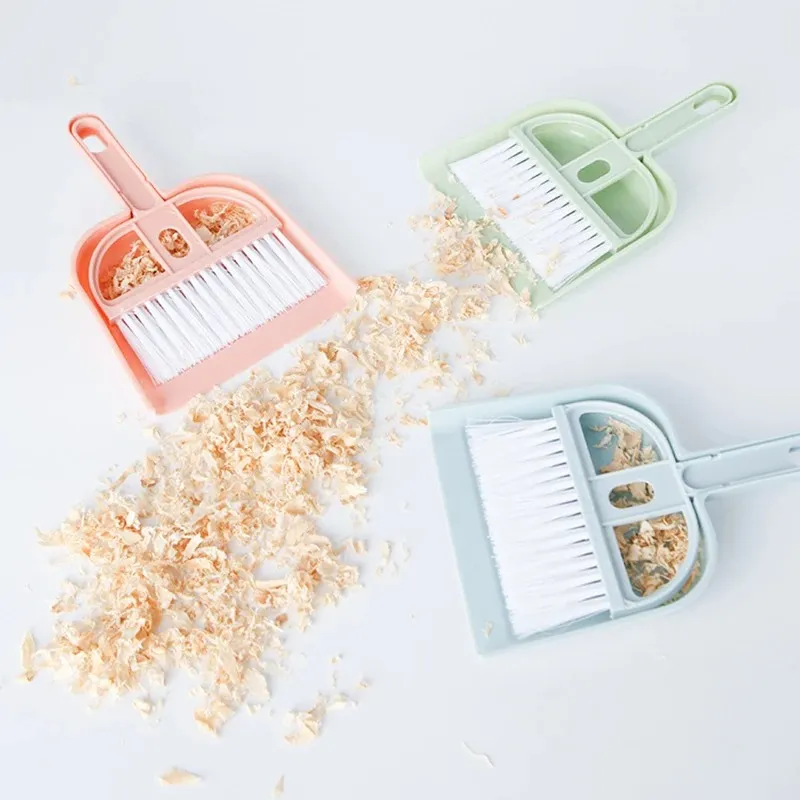 Cat Hamster Dustpan Small Broom Set Pet Professional Cleaning Tools Rabbit Poeper Scooper Guinea Pig Toilet Broom Accessoires