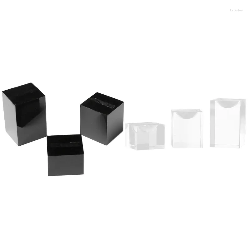 Pagnies de bijoux en acrylique Square Stand Pographie accessoires Cosmetics Ring Display Collier