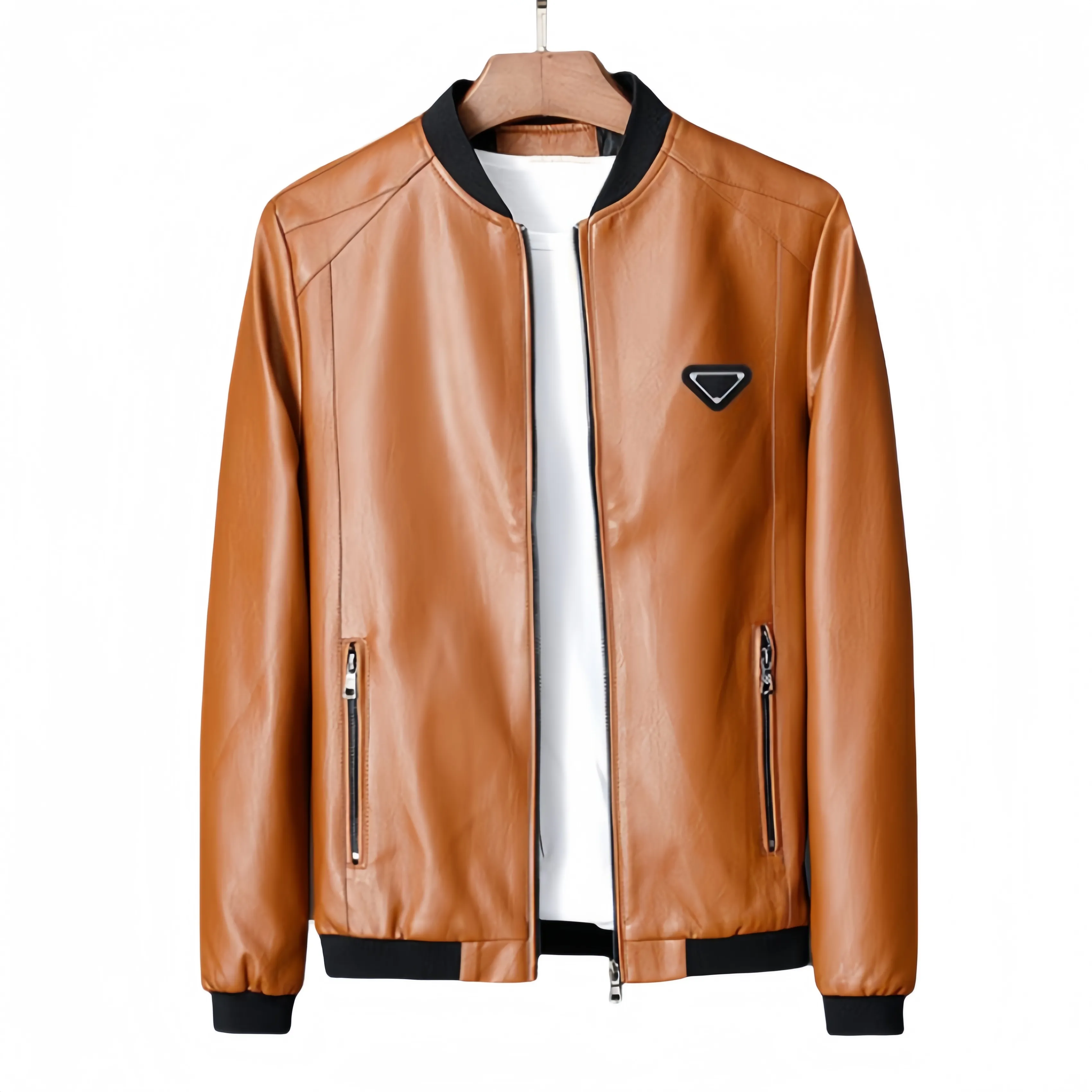 2024 NOUVEAU P * A * DA Designers Veste en cuir Veste de moto masculine Spring Natural Geatine Leather Man Casual Leather Moneles Motorcycle Vestes S-8XL