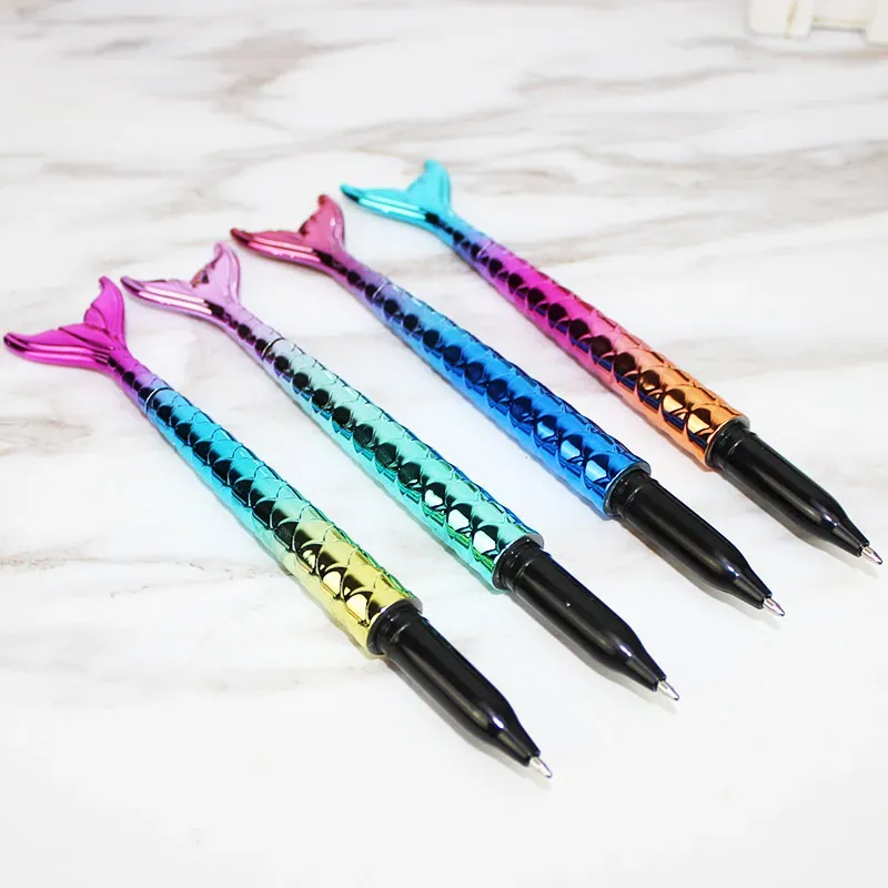Fashion Kawaii Colorful Mermaid Pens Student Writing Gift Novelty Mermaid Ballpoint Pen Stationery School Office Supplies LL