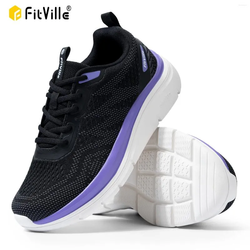 Casual Shoes FitVille Women's Wide Width Walking Thick Sole Lightweight Sneakers For Swollen Feet Relieve Toe Pain