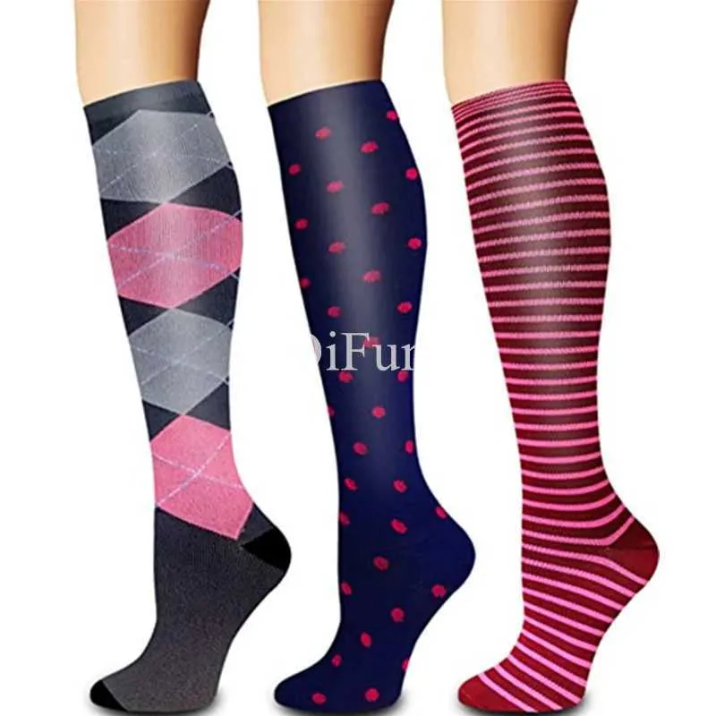 Chaussettes Hosiery Running Compression Chaussettes de compression Chaussettes de compression ajustez l'œdème médical Diabetes Varicose Veines Men Femmes