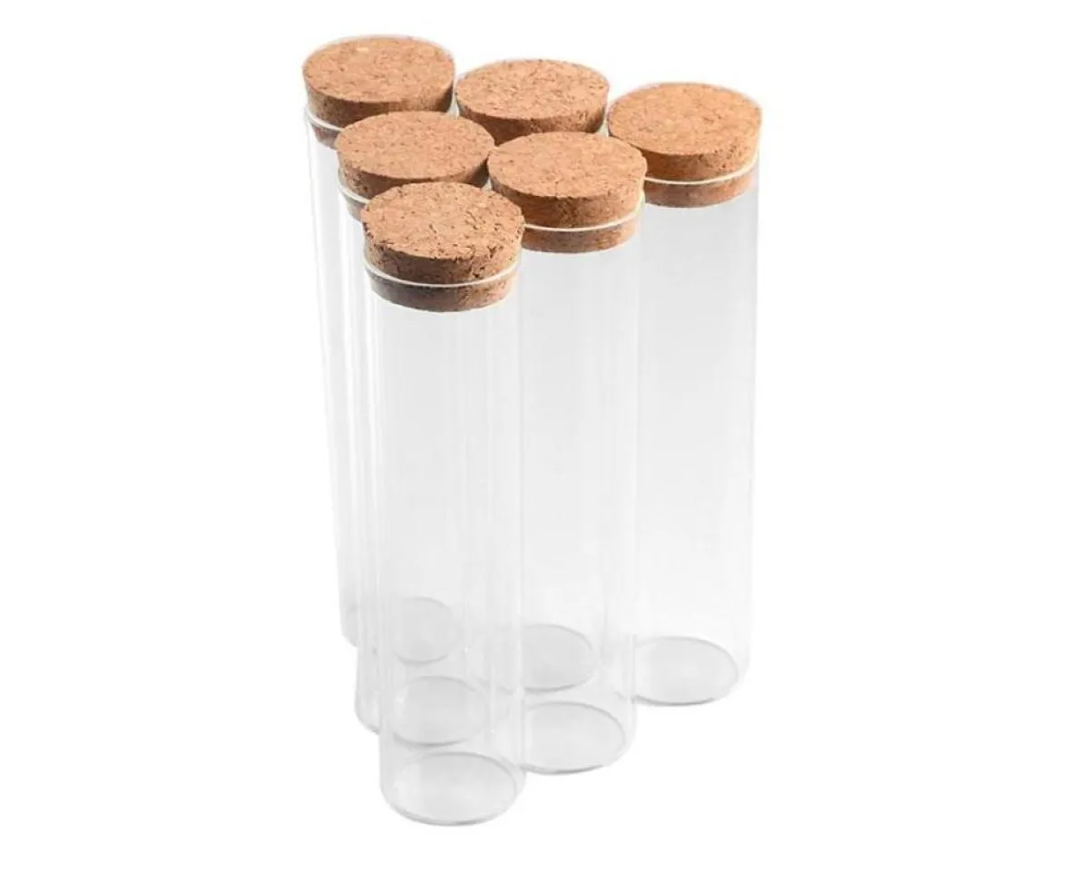 24pcs 150 ml Les bouteilles en verre à tube à essai vides sont clairs pour petit récipient pour faire un artisanat souhaitant bouteille de collation de collation de collation de parfum VIAL6307284