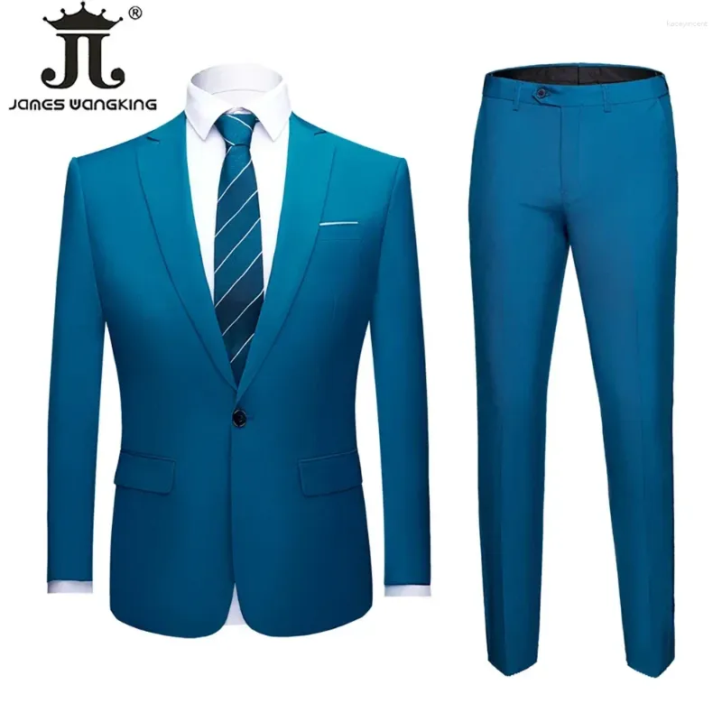 Herrenanzüge M-6xl (Jacke Pants) Männer grau formelle Blazer High-End-Brand Bräutigam Hochzeitskleider Herren Anzug 2 PCs Sets Smoking Smoking