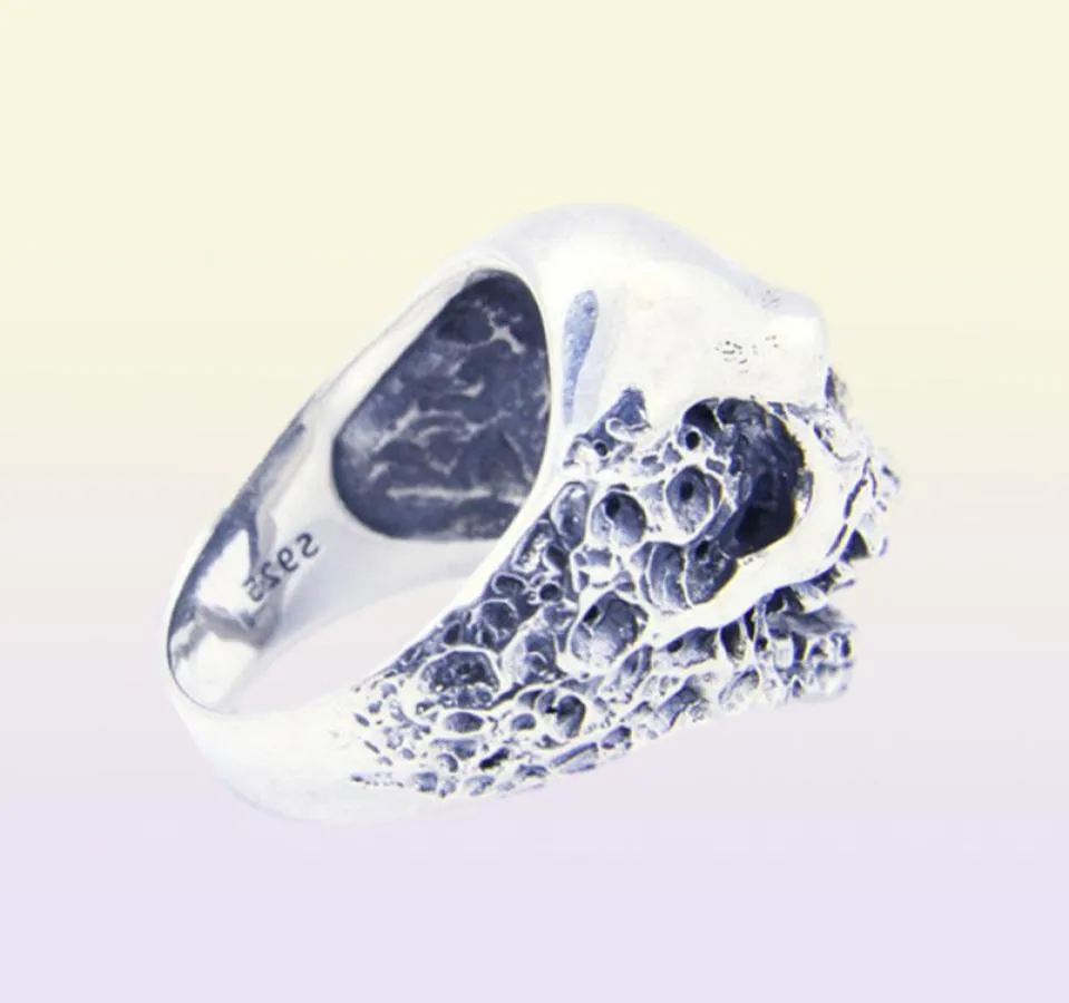 1pc Taille 715 hommes garçons 925 Sterling Silver Cool Skull Ring Jewelry NOUVEAU S925 Fashion Demon Skull Ring19785823672261