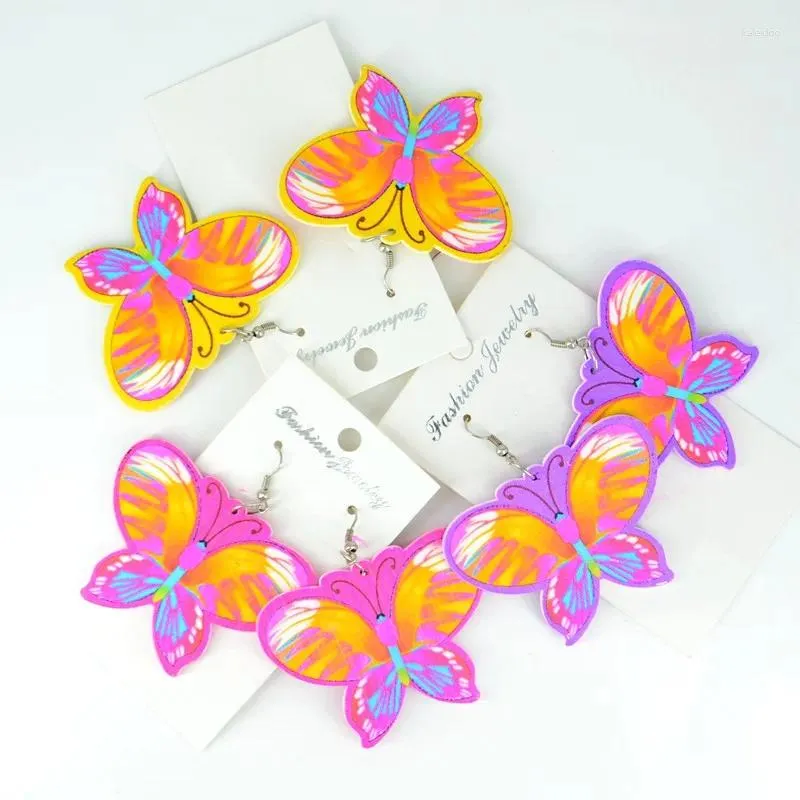 Orecchini penzolanti 12 paia Drop di legno farfalla per donne carine gioielli di moda romantica