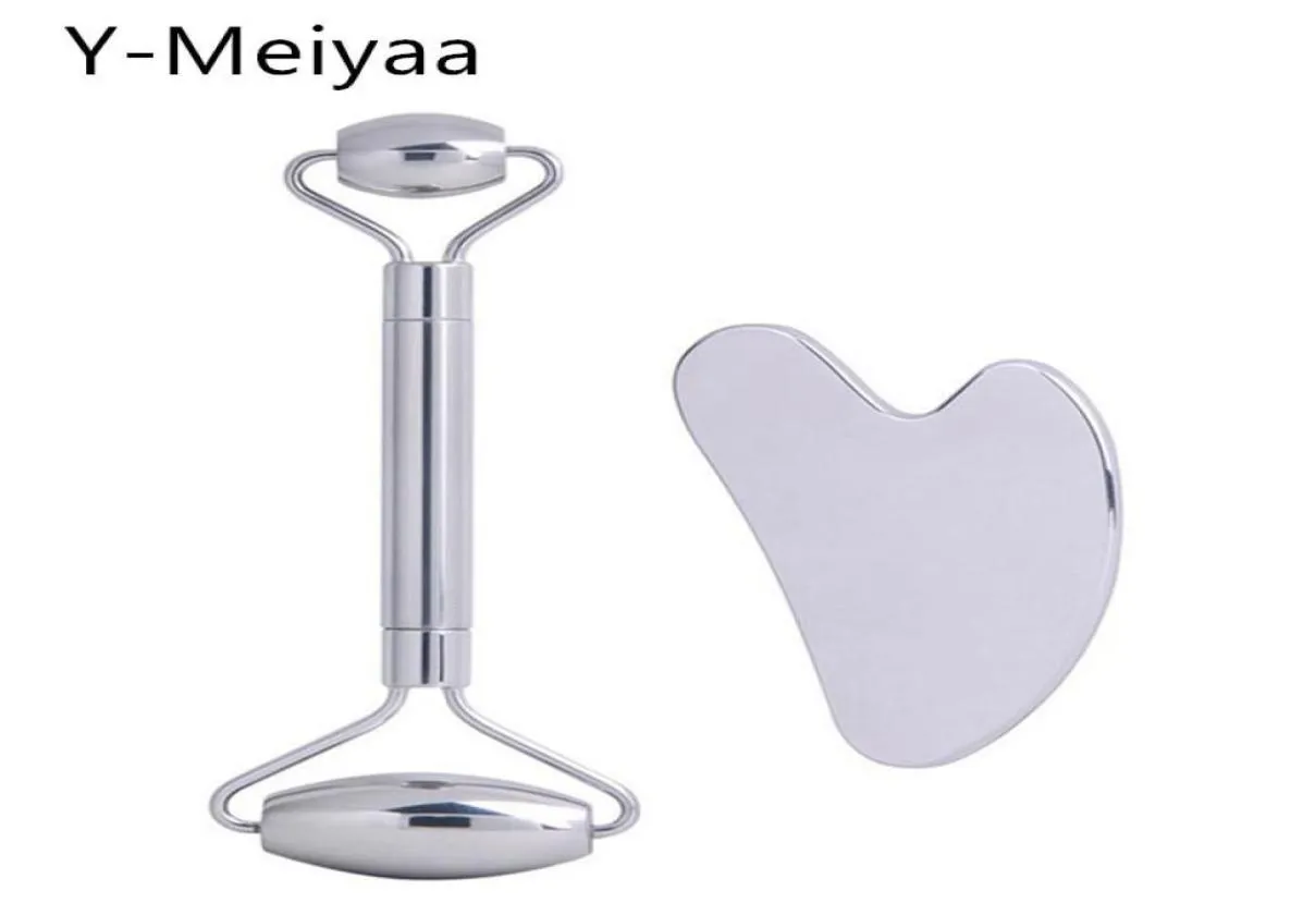 Kaş aletleri şablonlar paslanmaz çelik kazıyıcı yüz masajı gua sha sha sha yüz germe cildi sıkılaştırma soğutma metal contour8930357