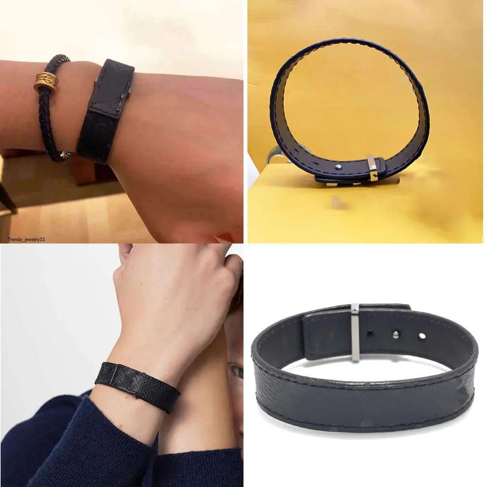 Andere Armbänder Brand Designer -Armbänder Männer- und Frauenarmbänder Mode Unisex Schmuck Aolly Schnalle Ledergröße 21 cm mit Schachtel