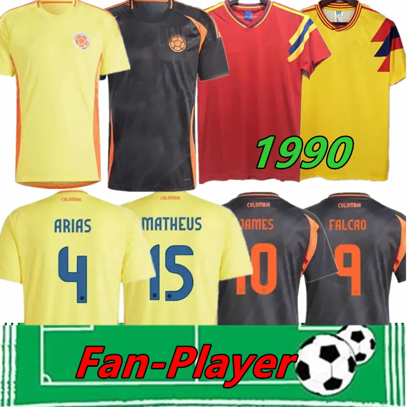 24/25 ColOMbiA JAMES Soccer Jerseys Kids Kit 2025 CoLUmBIa National Team Football Shirt Home Away Set Camisetas 1990 Copa America D.VALOYES ARANGO C. CHUCHO CUADRADO