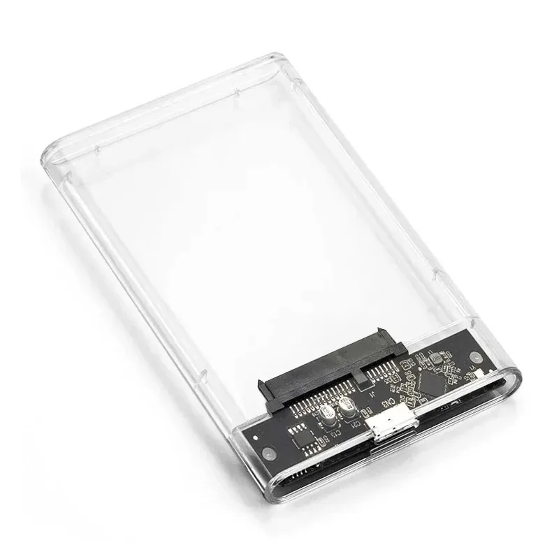 USB 2.0 HDD -behuizing 2.5 inch 2,5 "Seriële poort SSD Harde schijf Kasondersteuning 6tb Transparante mobiele externe HDD Case Laptop