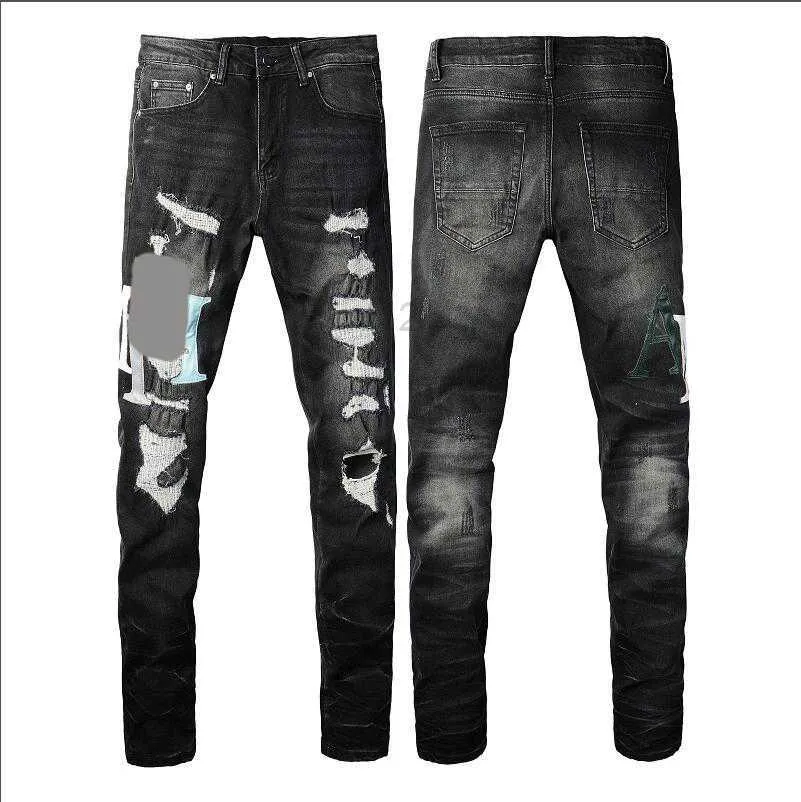 Jeans da uomo jeans viola jeans uomini jeans designer jeans mask skinny jeans designer lussuoso designer denim pantalone in difficoltà bla blu jeans blu slim fit motocicletta#1306EB5