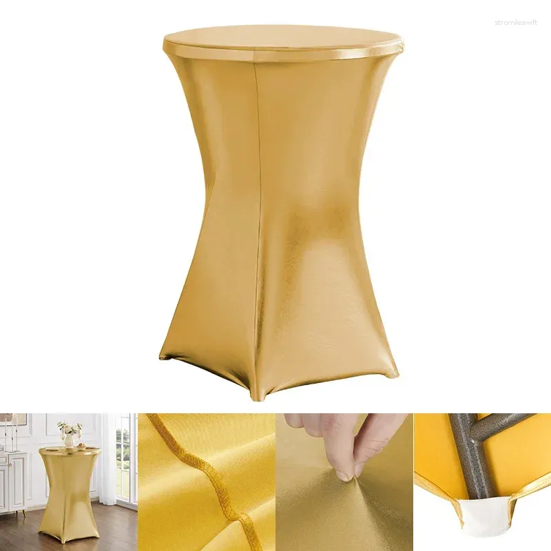 Tafelkleed el decoratie vaste kleur polyester restaurant bruiloft gouden bar cover elastisch zwart