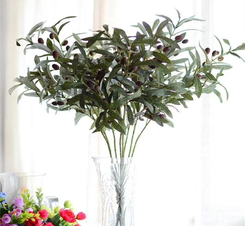 Fleurs décoratives couronnes artificielles branches d'olivier européennes avec feuilles de fruits pour la maison el mariage bricolage de décoration plantes w3754603
