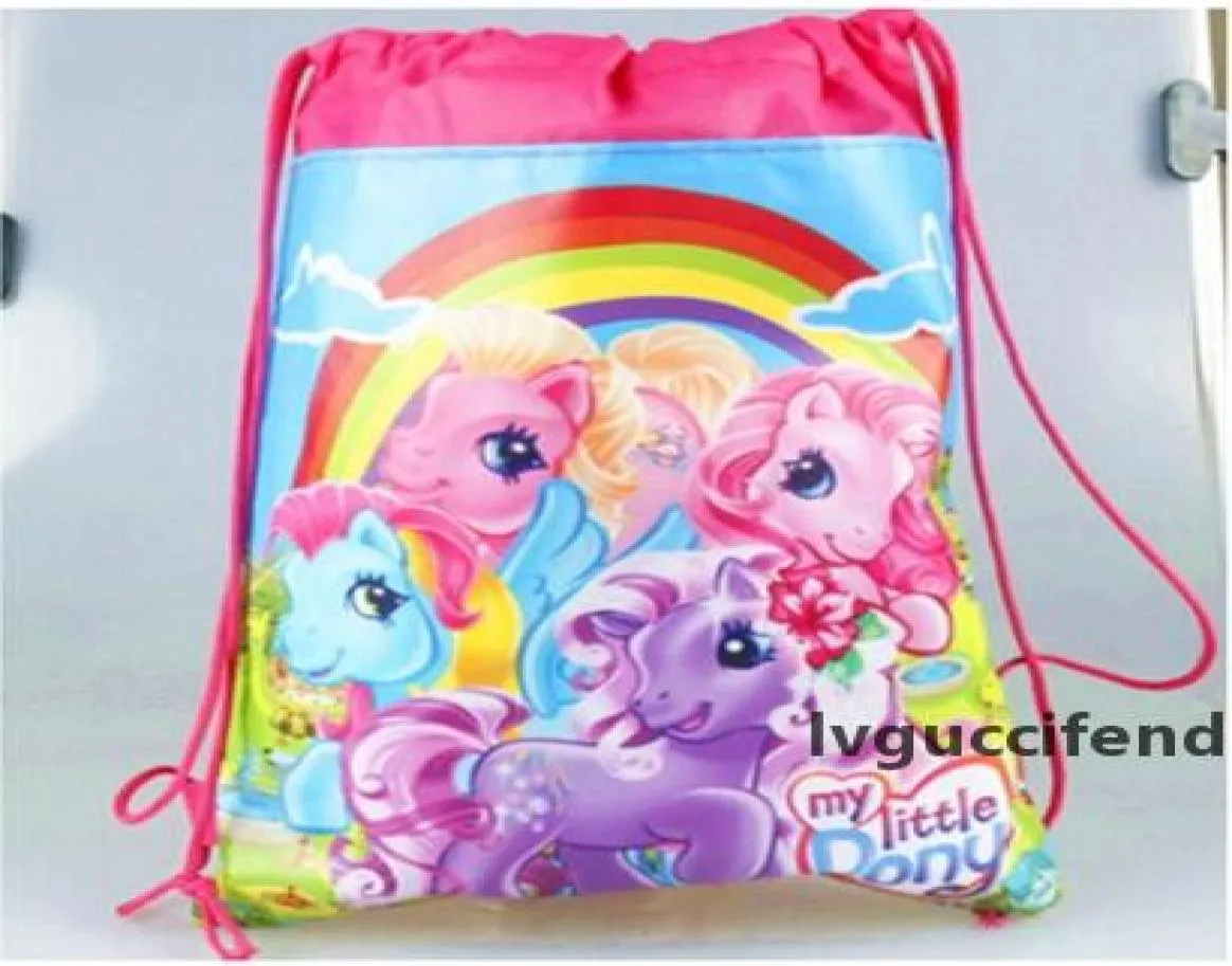 Hele trekkoordzak mochila tassen niet -geweven touwschoenschooltassen voor meisjes cartoon kinderen