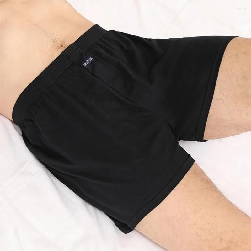Shorts da pugile maschile per mutandine ricche mutandine in cotone briefs elasticizzati biancheria intima per casa sciolta di pajamas pantaloni da notte