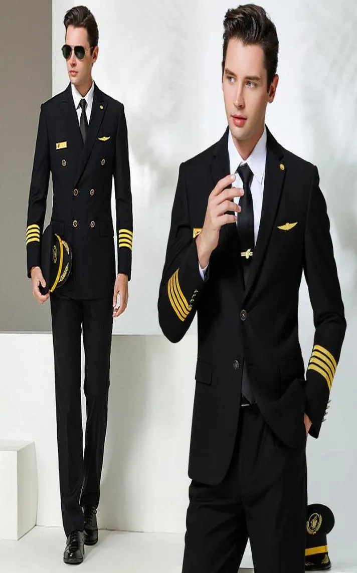 MEN039S Tracksuits Hoogte Aviation Slimfit Captain Uniforms Male Air Junior Pilot Suits2153911