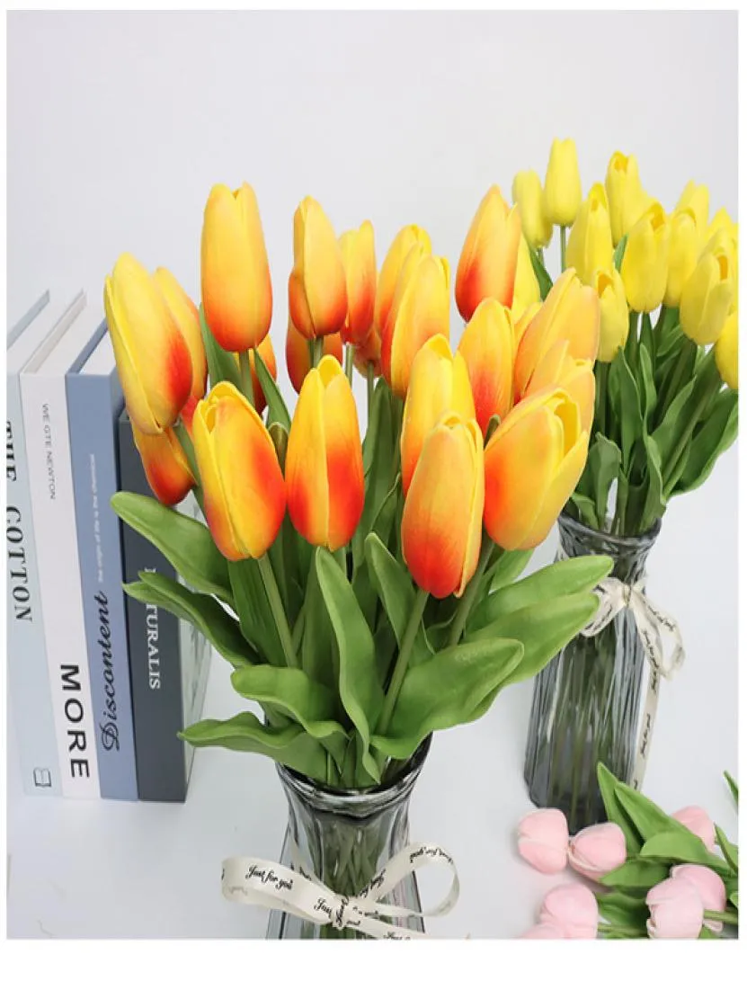 100pcs lateks Tulipany sztuczne pu bukiet prawdziwe dotyk kwiaty do dekoracji domowej Wedding Dekoracja 8 kolorów opcja 6412713