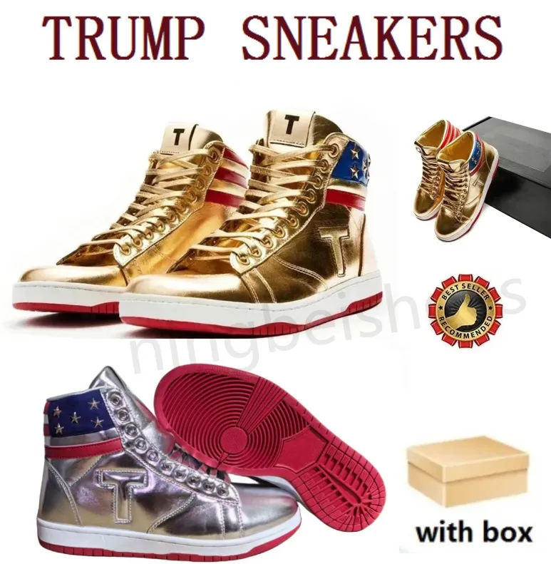 Tトランプバスケットボールカジュアルシューズ新しいThe Never Shrender High Top Designer Silvery Ts Gold Men Men Women Trainers Outdoor Sneakers With Box