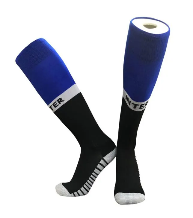 Chaussettes de football sportives Knee High Professional Inter Team Football Sock Soccer Training Houghtable Training Running Choques pour adultes et enfants9734772