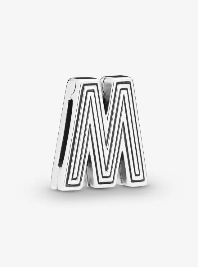 100 925 Sterling Silver Letter M Clip Charms Fit Reflexions Mesh Armband Fashion Women Wedding Engagement Jewelry Accessories7700434