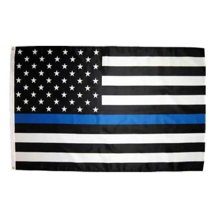 薄い青いラインフラグ高品質3x5フィート警察バナー90x150cmフェスティバルパーティーギフト100dポリエステル屋外屋外印刷旗と8503781