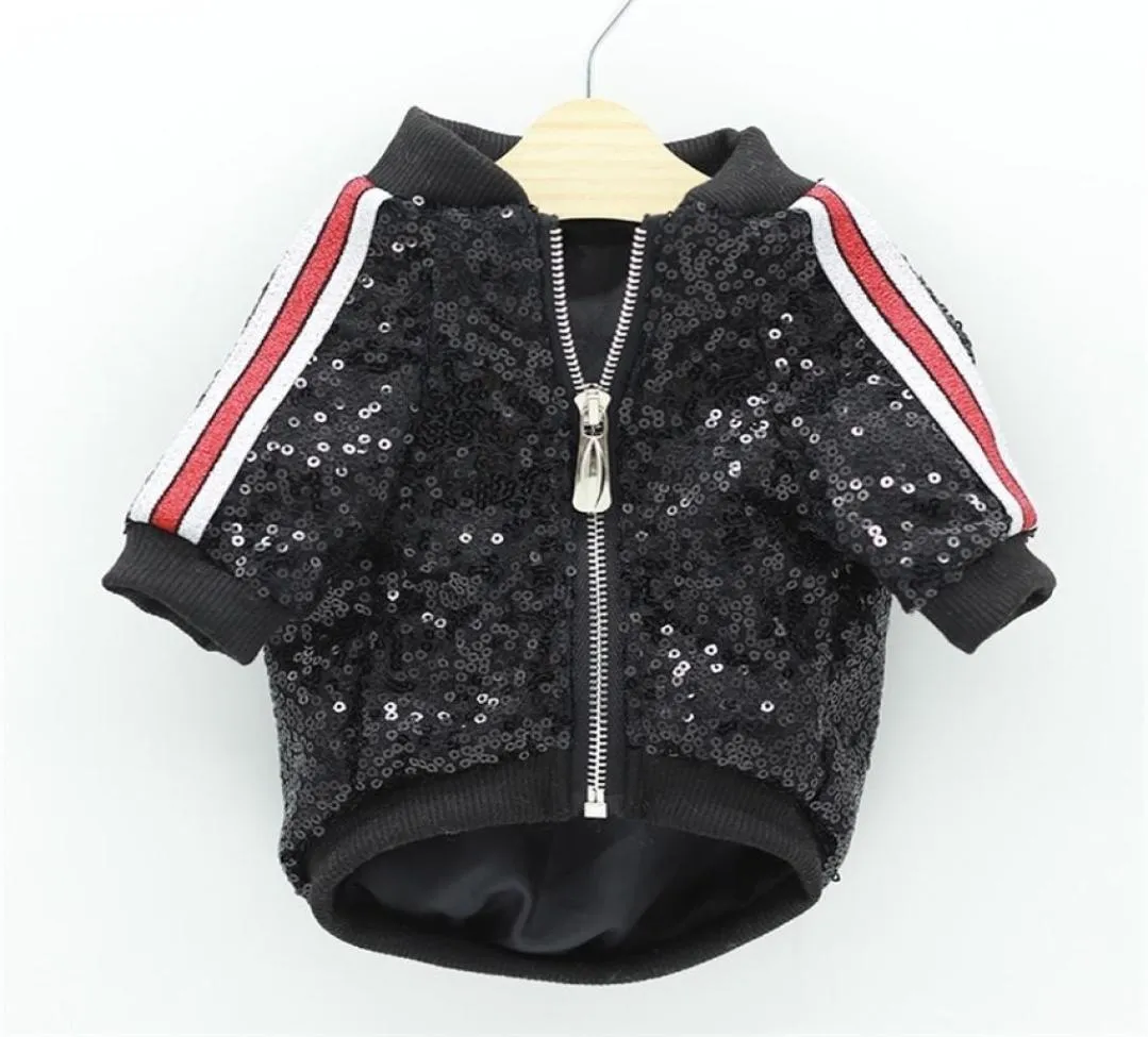 Luxur Design Pet Dog Trench Dogs Clothes Pets Sequin Jacket för små hundar Valpkattdräkter Franska Bulldog Bichonkläder T2008724441