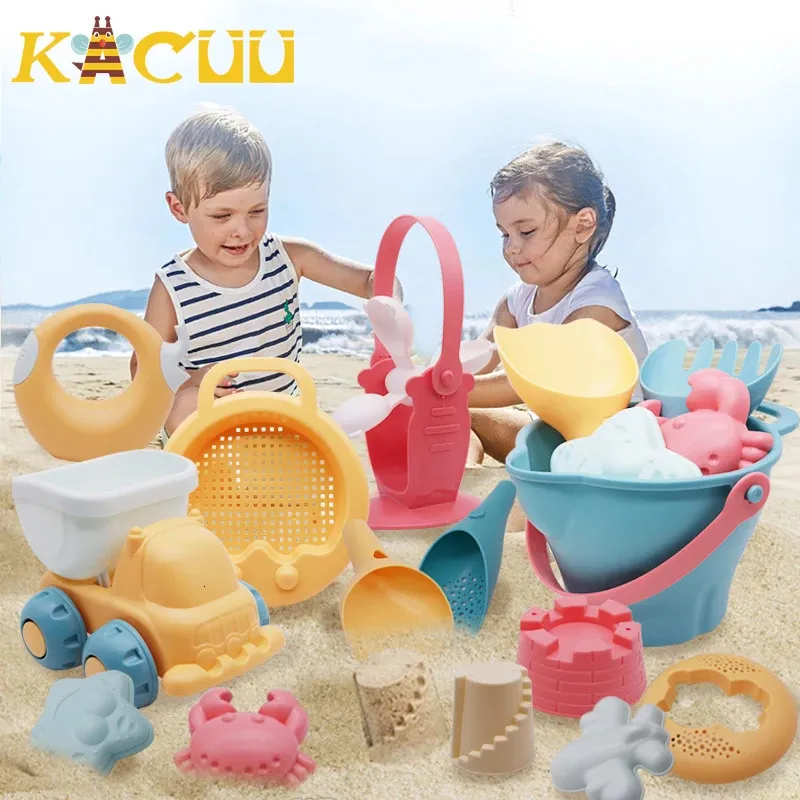 Strandspeelgoed voor kinderen geschenken 5-17 % Baby Beach Game Toys Children Sandbox Set Kit Summer Toys for Beach Play Sand Water Play Cart 240430