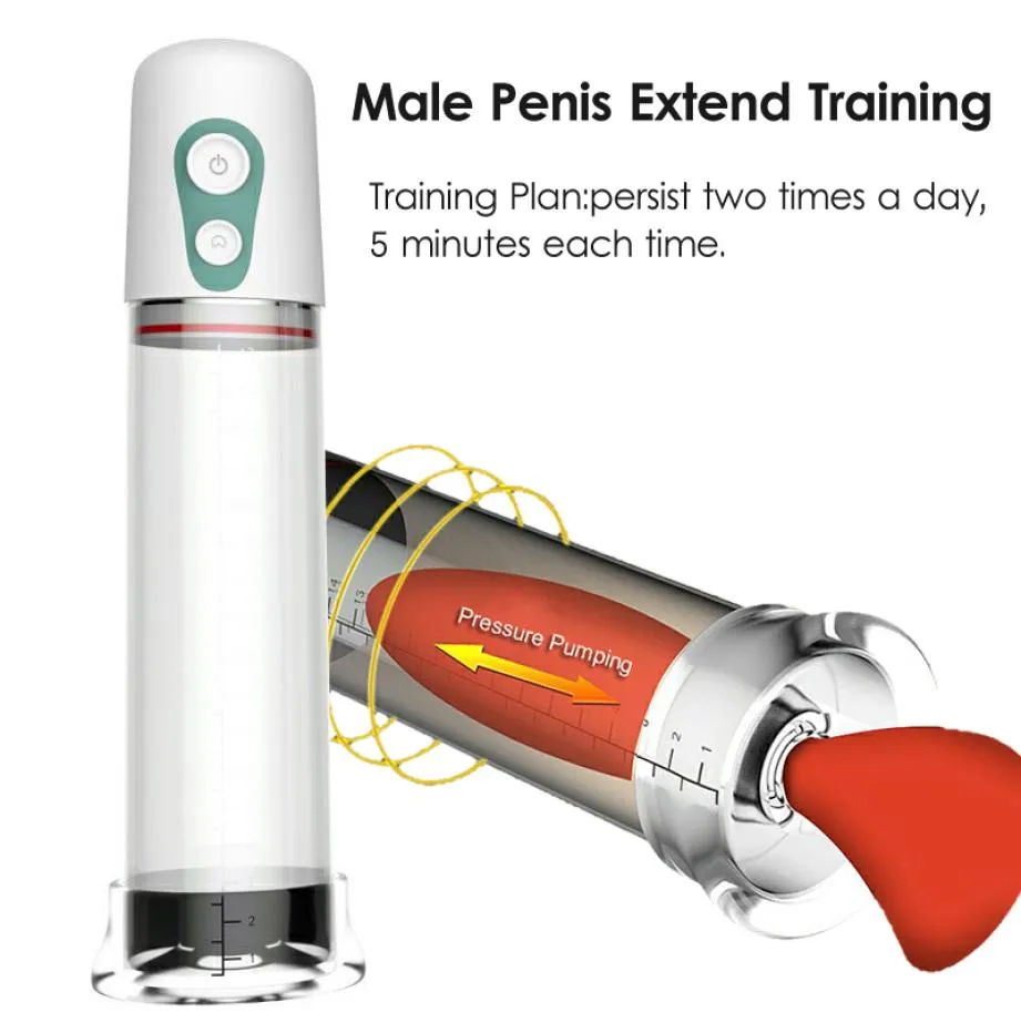 Nuovi giocattoli sessuali di estensione del pene elettrico per uomini per uomo Pompa del pene automatico Dick Enlancement Male Enhancement Sex Toy per uomini Y19054316991