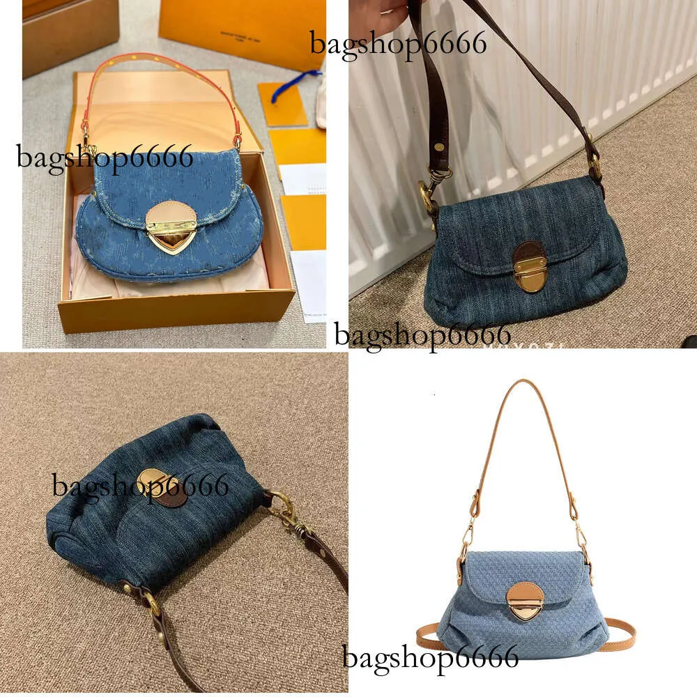 Frauen Fashion Reading Bags Designer Crossbody Tote Blue Denim Sunset Bag Mini Schnalle Wallet Original Edition
