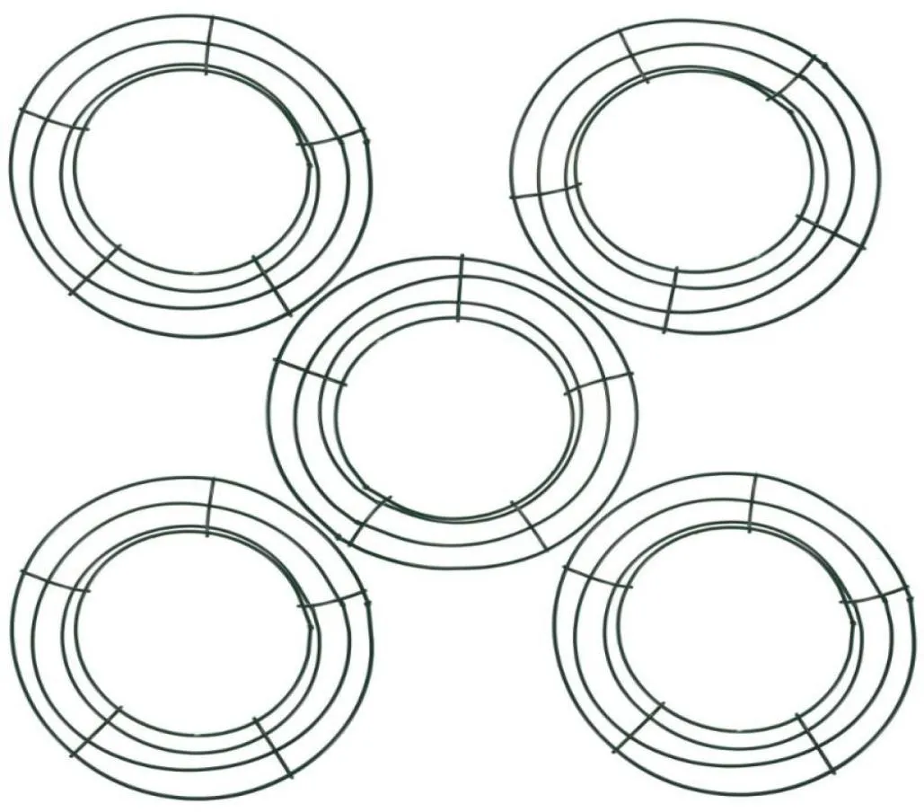 5pcs рама венка зеленый круглый проволочный венок, рождественский аксессуар7357052