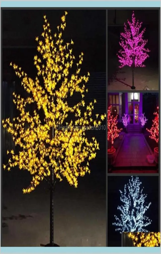 Weihnachtsdekorationen 2m 6DOT5ft Height LED Künstliche Kirschblütenbäume Licht 1152pcs Glühbirnen 11848933