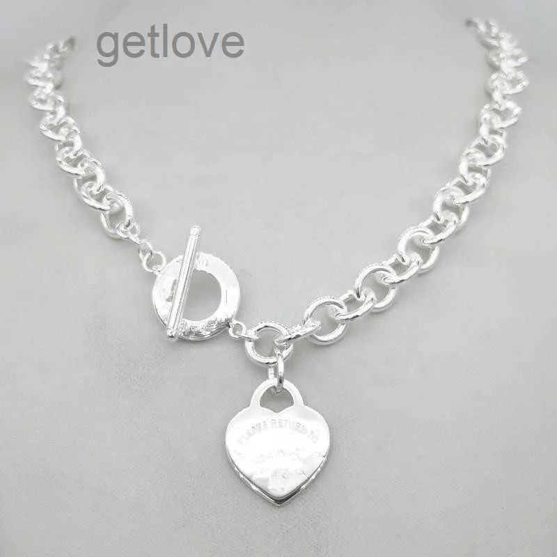 Design Womens silver TF Style Necklace Pendant Chain Necklace S925 Sterling Silver Key heart love egg brand Pendant Charm Nec H0918