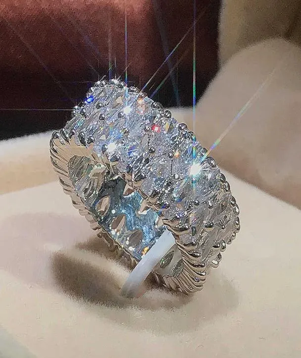 Élégante Femme 925 Silver Silver Big Big Drop Zircon Stone Ring Dinger Rings For Women Promise Love Valentine039s Day Gifts5710530