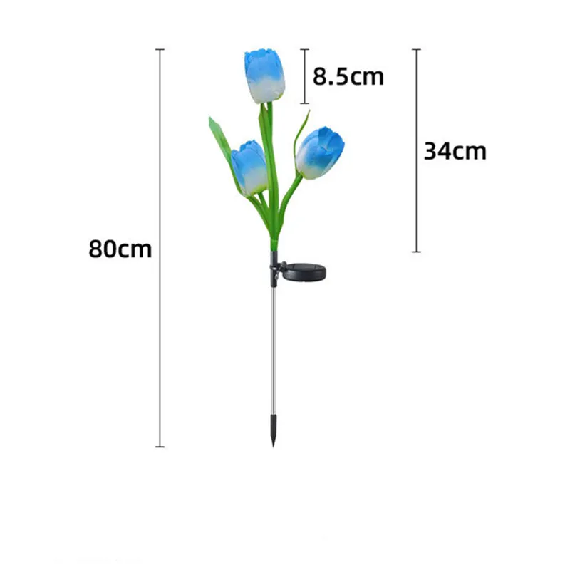 Outdoor Solar Garden Lights Tulip Rose Flower Solar LED Lights Waterproof Landscape Lawn Lamp Decor for Patio Yard Pathway