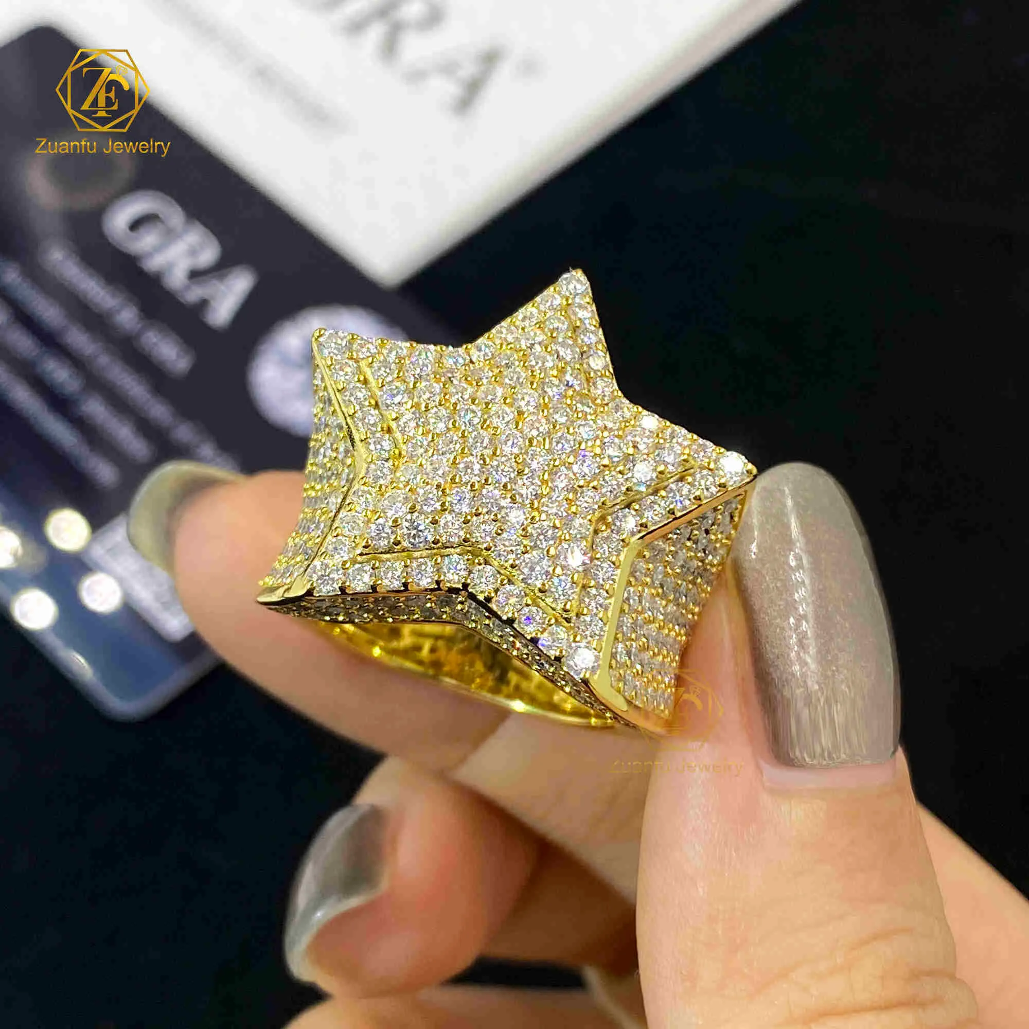 Hip Hop Iced Out Sterling Silver Moissanite Diamond ring camera for Men at an Affordable Price