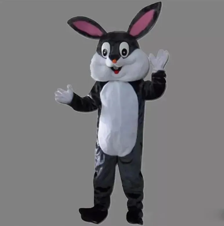 2024 Dorosły rozmiar szary królik Mascot Costume Cartoon Postacie Suit Furry garnitury Halloween karnawałowa sukienka urodzinowa