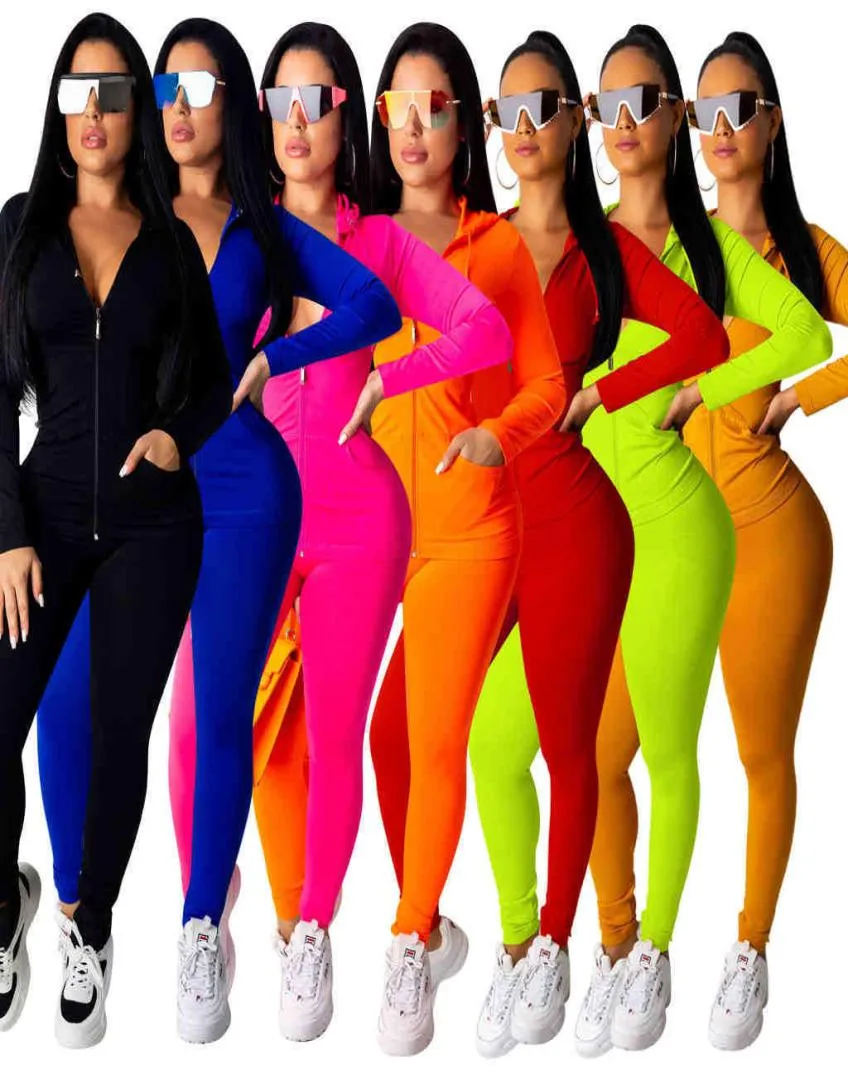 Vrouwen trainingspakken 2 stuks outfits Desinger SweatSuit lange mouw ziper jas jas roze fiets joggers set plus size vrouw kleding3849686