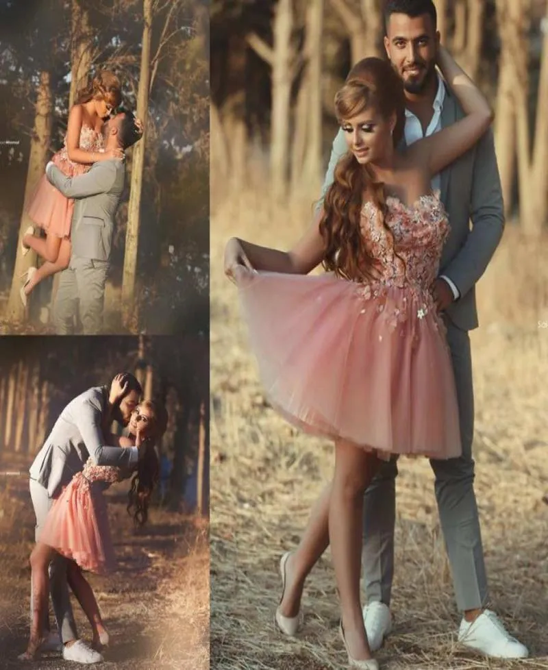 2019 Said Mhamad Strapless z 3D FlorA Appliques Homecoming Sukienki Krótki mini tiul na słodkie 18 ukończenia Sukienki koktajlowe P4510583