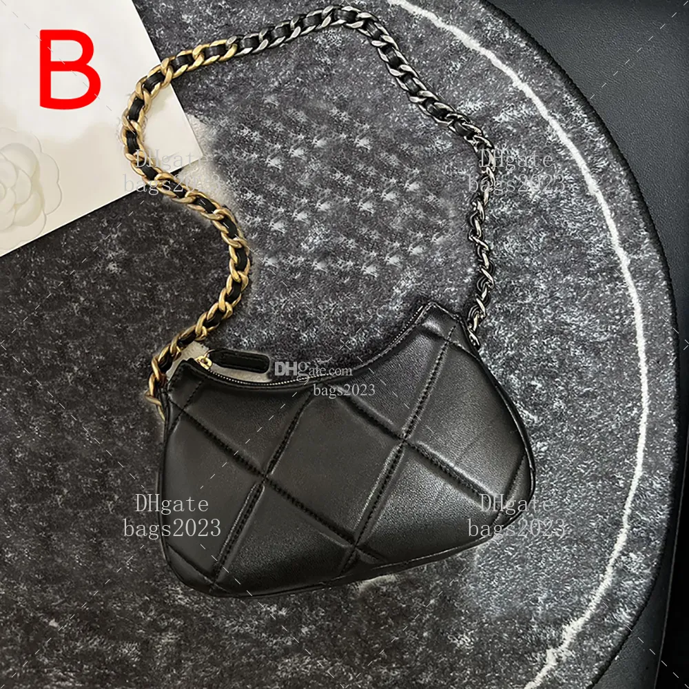 New style Lambskin Hobo Bag 1:1 Mirror mass Diamond lattice Underarm bag Designer lady handbag 19 luxury chain Shoulder Bag With box LC429
