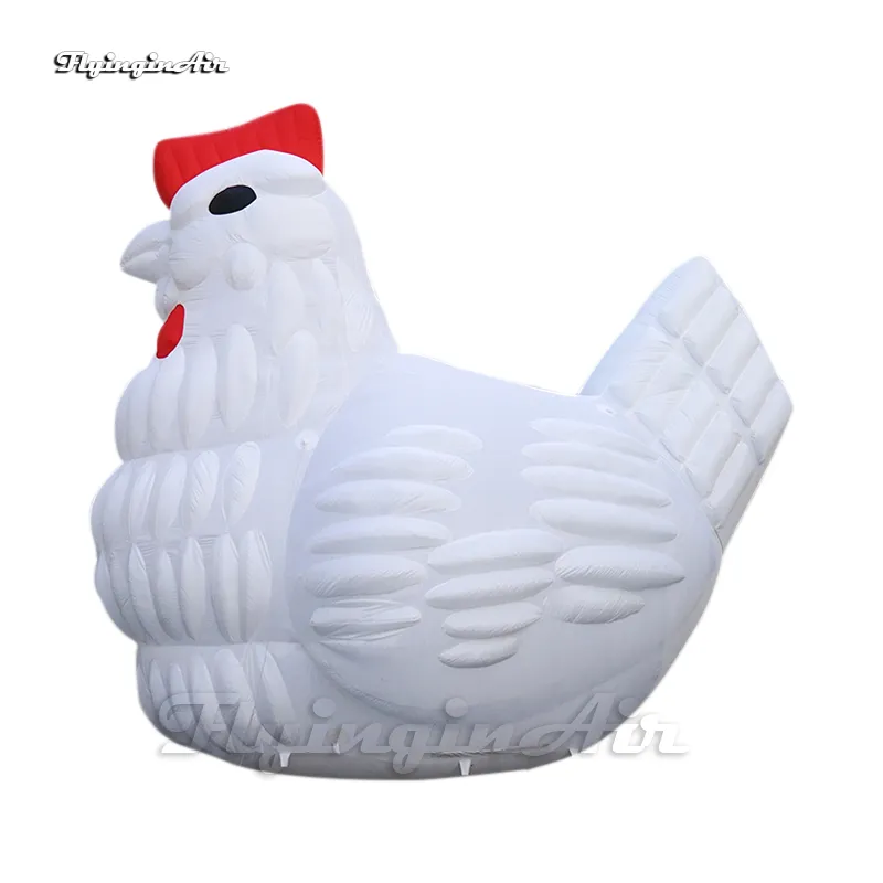 Оптовая 5 -метровая белая надувная курица Персонализированная рекламная мультипликационная мультипликационная талисмана модель аэско