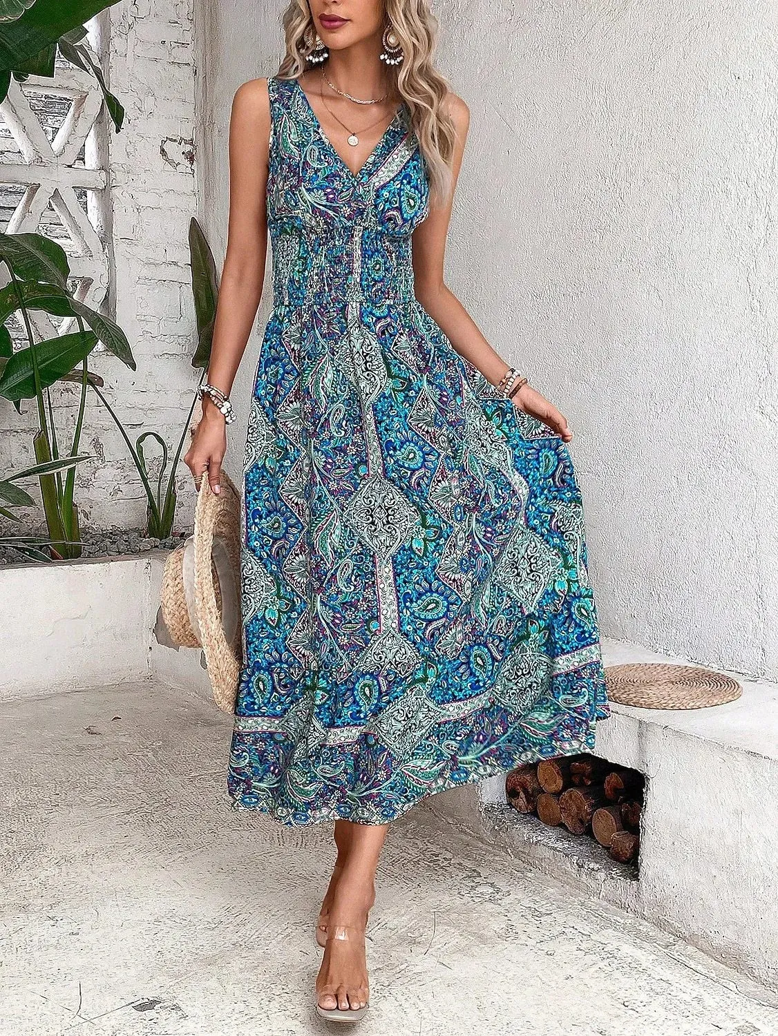 pale blue slip dress Aspen Midi Dress - Dusty Blue Satin Slip Dress main image 0