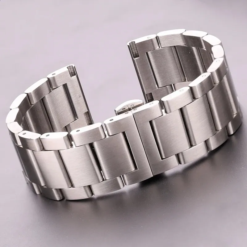 Bracciale a banda di orologi in acciaio inossidabile 18 20 21 22 23 24 mm Donne Uomini Solid Metal Wristband Cint Accessori con strumento 240425