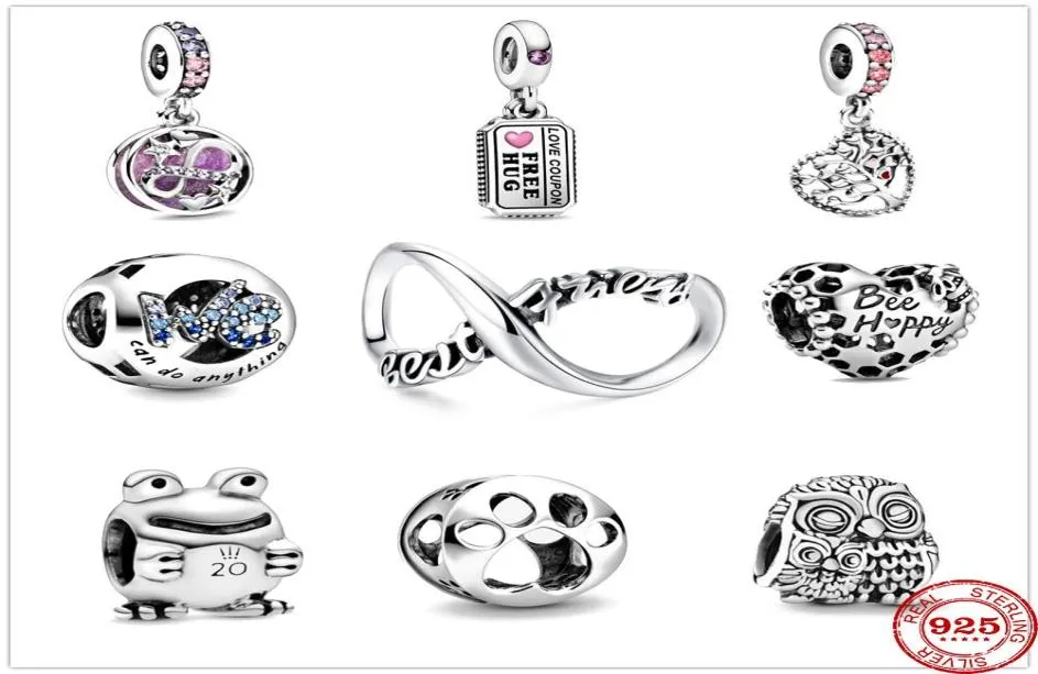 2020 NIEUW We kunnen alles doen Love Coupon Bee Happy Infinity Hearts Dangglee Beads Fit Original Charms Silver 925 Bracelet1825178