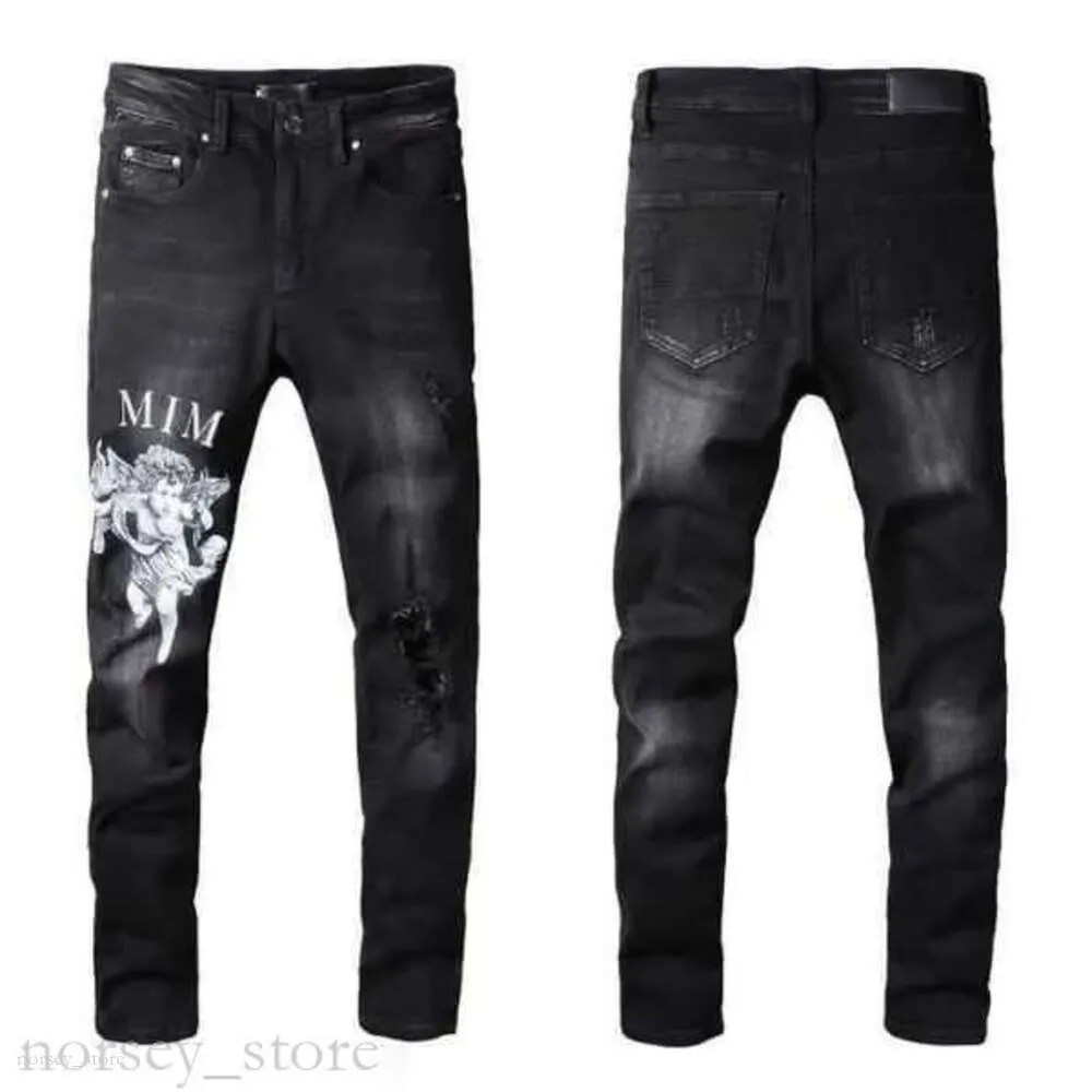 Amirir jean jeans pour hommes de créateur de pantalons skinny trous de denim homme droit de jambe slim fit zipper hip hop bikers pantalon moto amirir shoe denim teers jeans 454