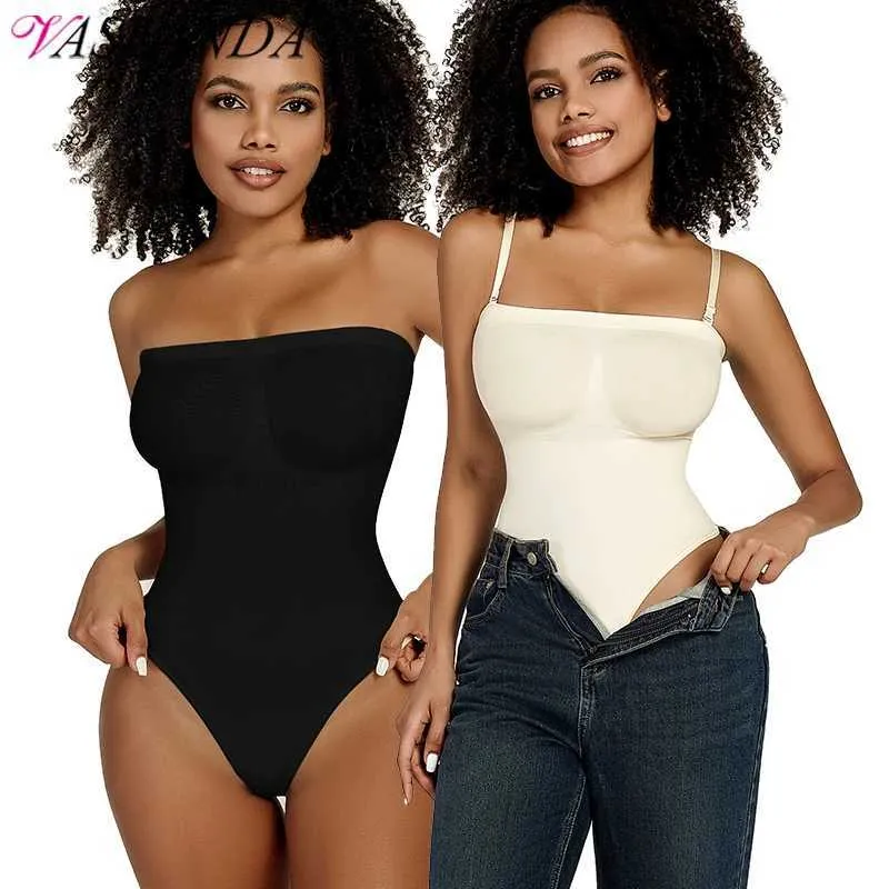 Jumpsuits de mujeres Rompers fuera del hombro. Formulante de la carcasa del hombro Trainer de la cintura tanga Body Shaper Slimming Corset Fajas Colombianas Y240504